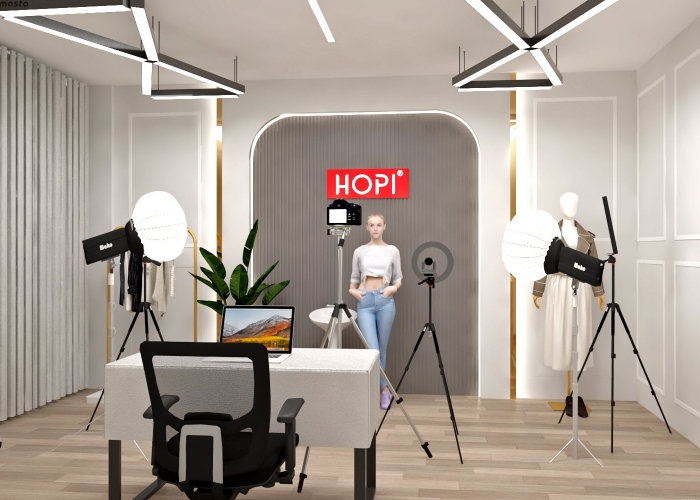 Thiết kế vách livestream HoPi, Thủ Đức
